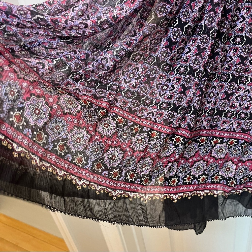 Laura Ashley Silk Floral layered Women's Midi Skirt Fully lined Size 16 Boho - Picture 9 of 11